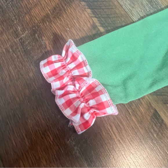 Cookies with Santa green and red checkered trim romper. 12-18 months - Picture 3 of 8